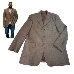 Ralph Lauren WOOL ALPACA BLAZER Men's 41R Suit Jacket Brown Checkered Canada